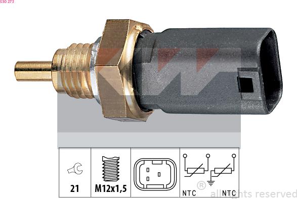KW 530 273 - Датчик, температура охолоджуючої рідини autozip.com.ua