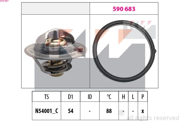 KW 579 997 - Термостат, охолоджуюча рідина autozip.com.ua