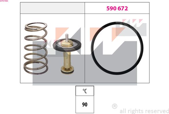 KW 579 943 - Термостат, охолоджуюча рідина autozip.com.ua