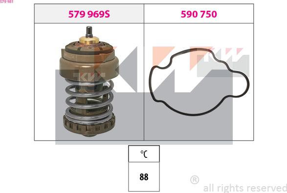 KW 579 981 - Термостат, охолоджуюча рідина autozip.com.ua