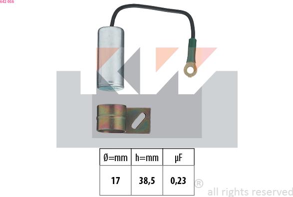 KW 642 056 - Конденсатор, система запалювання autozip.com.ua