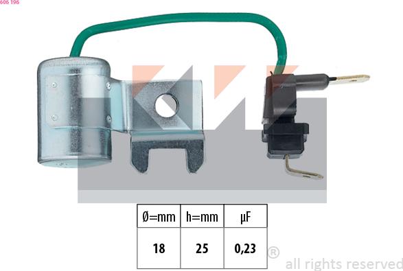 KW 606 196 - Конденсатор, система запалювання autozip.com.ua