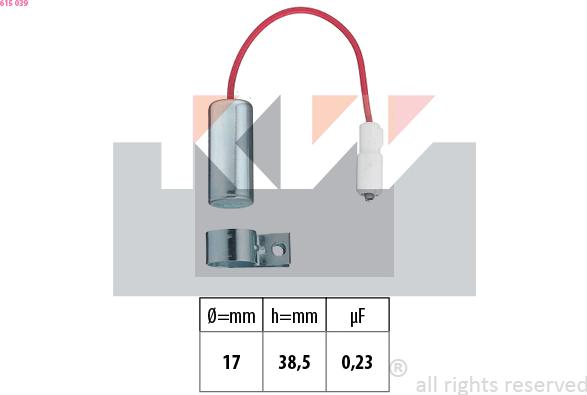 KW 615 039 - Конденсатор, система запалювання autozip.com.ua