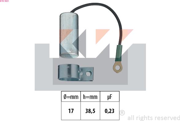 KW 615 023 - Конденсатор, система запалювання autozip.com.ua