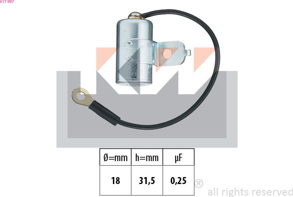 KW 617 097 - Конденсатор, система запалювання autozip.com.ua