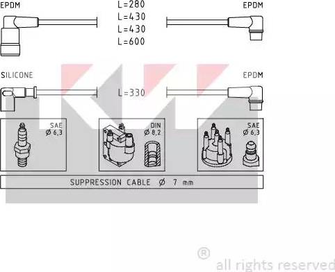 KW 359 417 - Комплект проводів запалювання autozip.com.ua