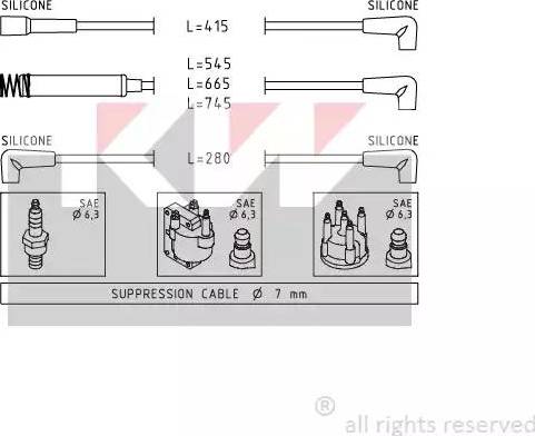 KW 359 513 - Комплект проводів запалювання autozip.com.ua