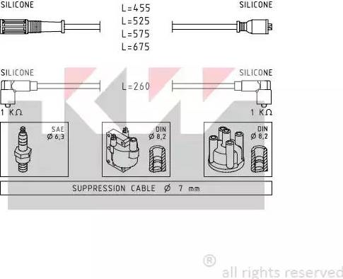 KW 359 692 - Комплект проводів запалювання autozip.com.ua