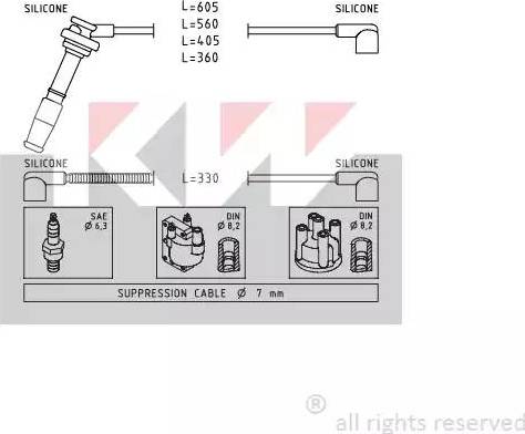 KW 359 609 - Комплект проводів запалювання autozip.com.ua