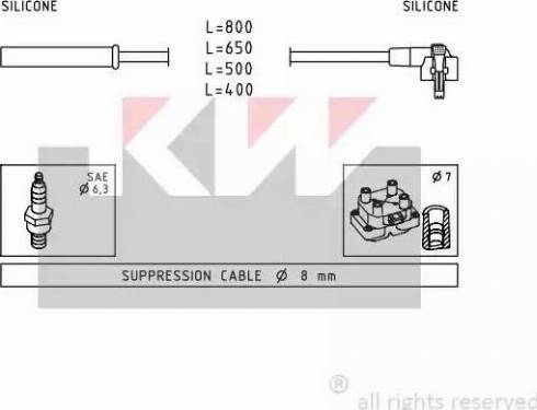 KW 359 864 - Комплект проводів запалювання autozip.com.ua