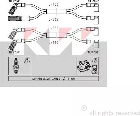 KW 359 889 - Комплект проводів запалювання autozip.com.ua