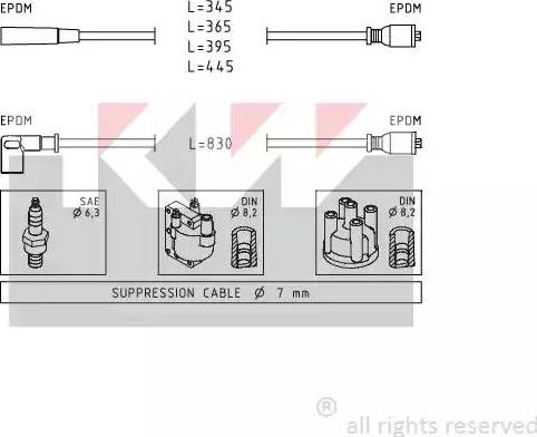 KW 359 839 - Комплект проводів запалювання autozip.com.ua