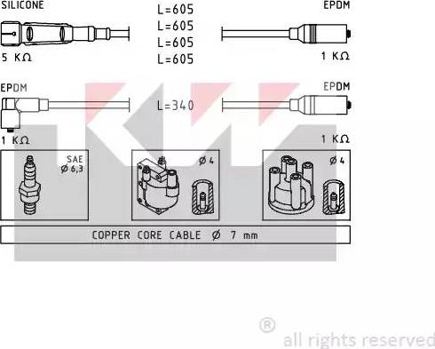 KW 359 768 - Комплект проводів запалювання autozip.com.ua