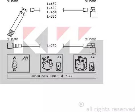 KW 358 195 - Комплект проводів запалювання autozip.com.ua