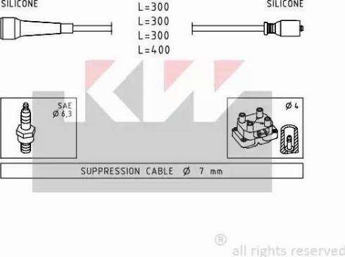 KW 360 492 - Комплект проводів запалювання autozip.com.ua