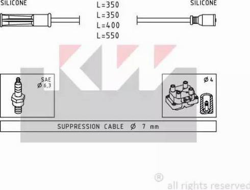 KW 360 443 - Комплект проводів запалювання autozip.com.ua