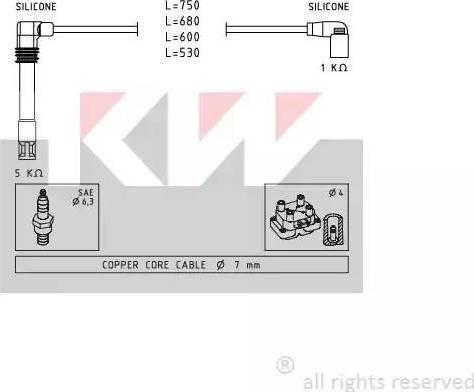 KW 360 468 - Комплект проводів запалювання autozip.com.ua