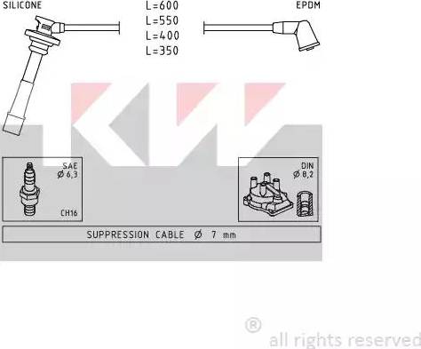 KW 360 432 - Комплект проводів запалювання autozip.com.ua