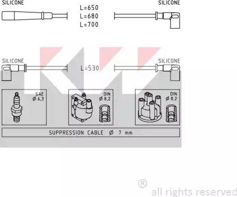 KW 360 554 - Комплект проводів запалювання autozip.com.ua