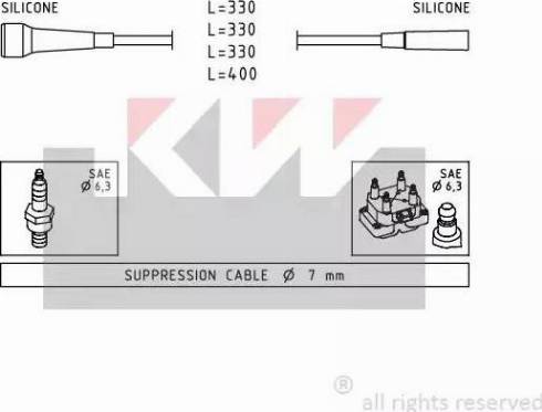 KW 360 501 - Комплект проводів запалювання autozip.com.ua