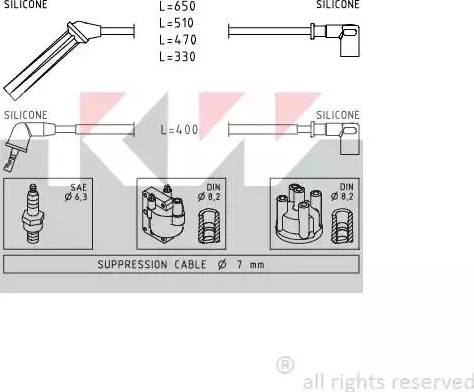 KW 360 138 - Комплект проводів запалювання autozip.com.ua