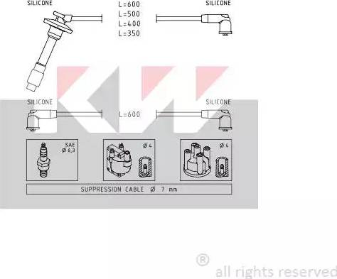 KW 360 879 - Комплект проводів запалювання autozip.com.ua