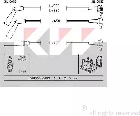 KW 360 393 - Комплект проводів запалювання autozip.com.ua