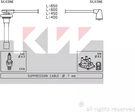 KW 360 714 - Комплект проводів запалювання autozip.com.ua