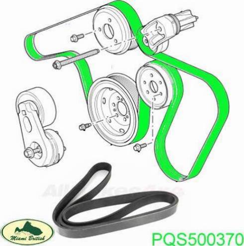 Land Rover PQS500370 - Поліклиновий ремінь autozip.com.ua