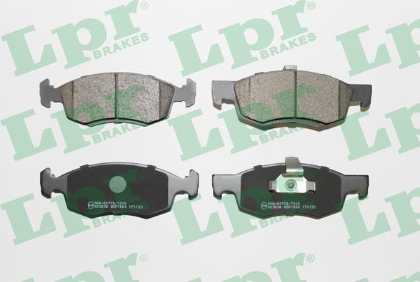 LPR 05P1654 - Комплект гальмівних колодок з 4 шт. дисків autozip.com.ua