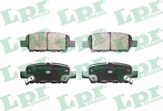 LPR 05P1839 - Гальмівні колодки, дискові гальма autozip.com.ua