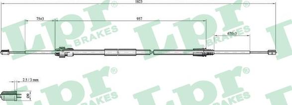 LPR C0002B - Трос, гальмівна система autozip.com.ua