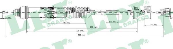 LPR C0016C - Трос, управління зчепленням autozip.com.ua
