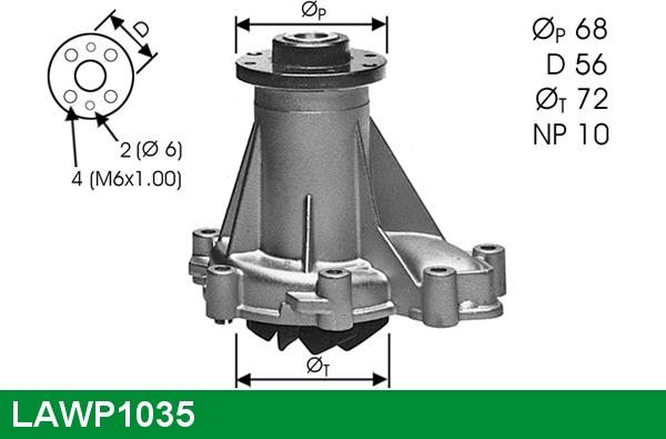 LUCAS LAWP1035 - Водяний насос autozip.com.ua