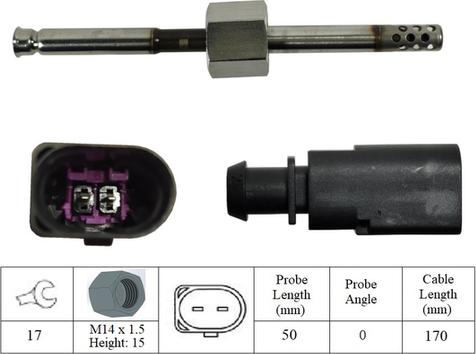 LUCAS LGS6017 - Датчик, температура вихлопних газів autozip.com.ua