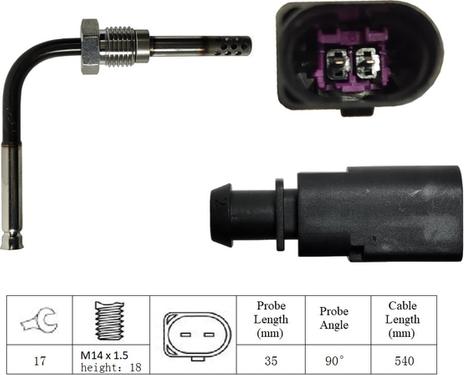 LUCAS LGS6039 - Датчик, температура вихлопних газів autozip.com.ua