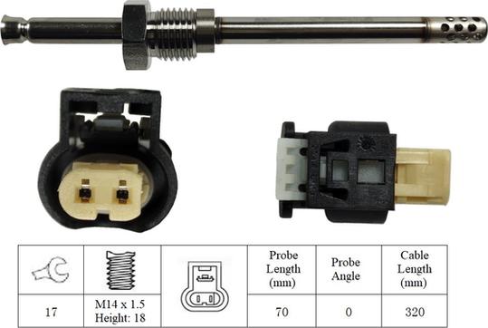 LUCAS LGS7093 - Датчик, температура вихлопних газів autozip.com.ua