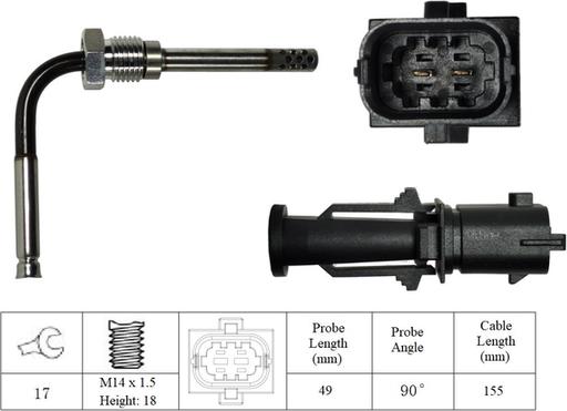 LUCAS LGS7044 - Датчик, температура вихлопних газів autozip.com.ua