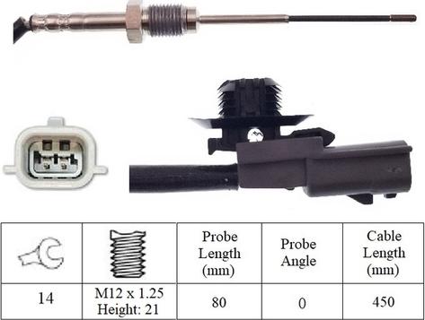 LUCAS LGS7012 - Датчик, температура вихлопних газів autozip.com.ua