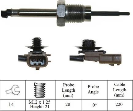 LUCAS LGS7196 - Датчик, температура вихлопних газів autozip.com.ua