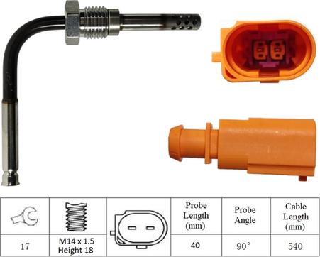 LUCAS LGS7149 - Датчик, температура вихлопних газів autozip.com.ua