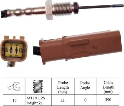 LUCAS LGS7166 - Датчик, температура вихлопних газів autozip.com.ua