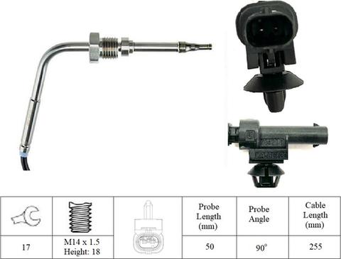 LUCAS LGS7168 - Датчик, температура вихлопних газів autozip.com.ua