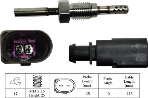 LUCAS LGS7108 - Датчик, температура вихлопних газів autozip.com.ua