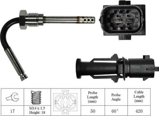 LUCAS LGS7121 - Датчик, температура вихлопних газів autozip.com.ua