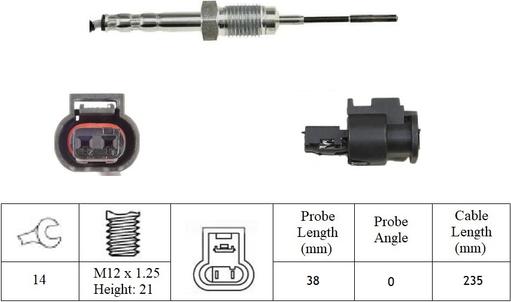 LUCAS LGS7305 - Датчик, температура вихлопних газів autozip.com.ua