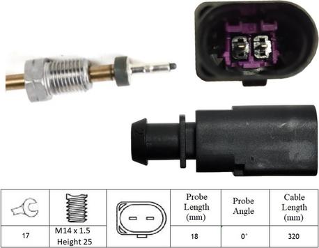 LUCAS LGS7290 - Датчик, температура вихлопних газів autozip.com.ua