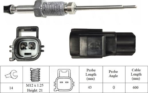 LUCAS LGS7253 - Датчик, температура вихлопних газів autozip.com.ua