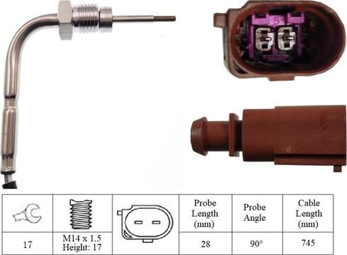 LUCAS LGS7208 - Датчик, температура вихлопних газів autozip.com.ua