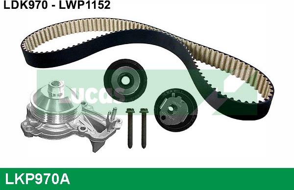 LUCAS LKP970A - Водяний насос + комплект зубчатого ременя autozip.com.ua